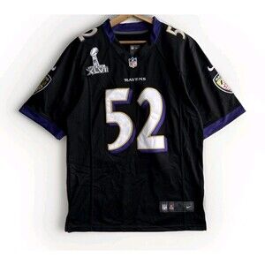 NFL Nike Ray Lewis #52 Baltimore Ravens Black On Field Jersey Men's Small Sports